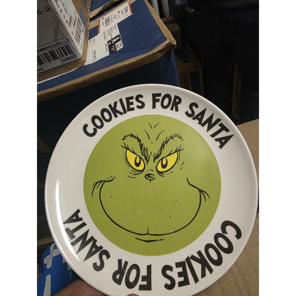 DR.SEUSS‎ HOW THE GRINCH STOLE CHRISTMAS COOKIES FOR SANTA PLATE  MELAMINE NEW